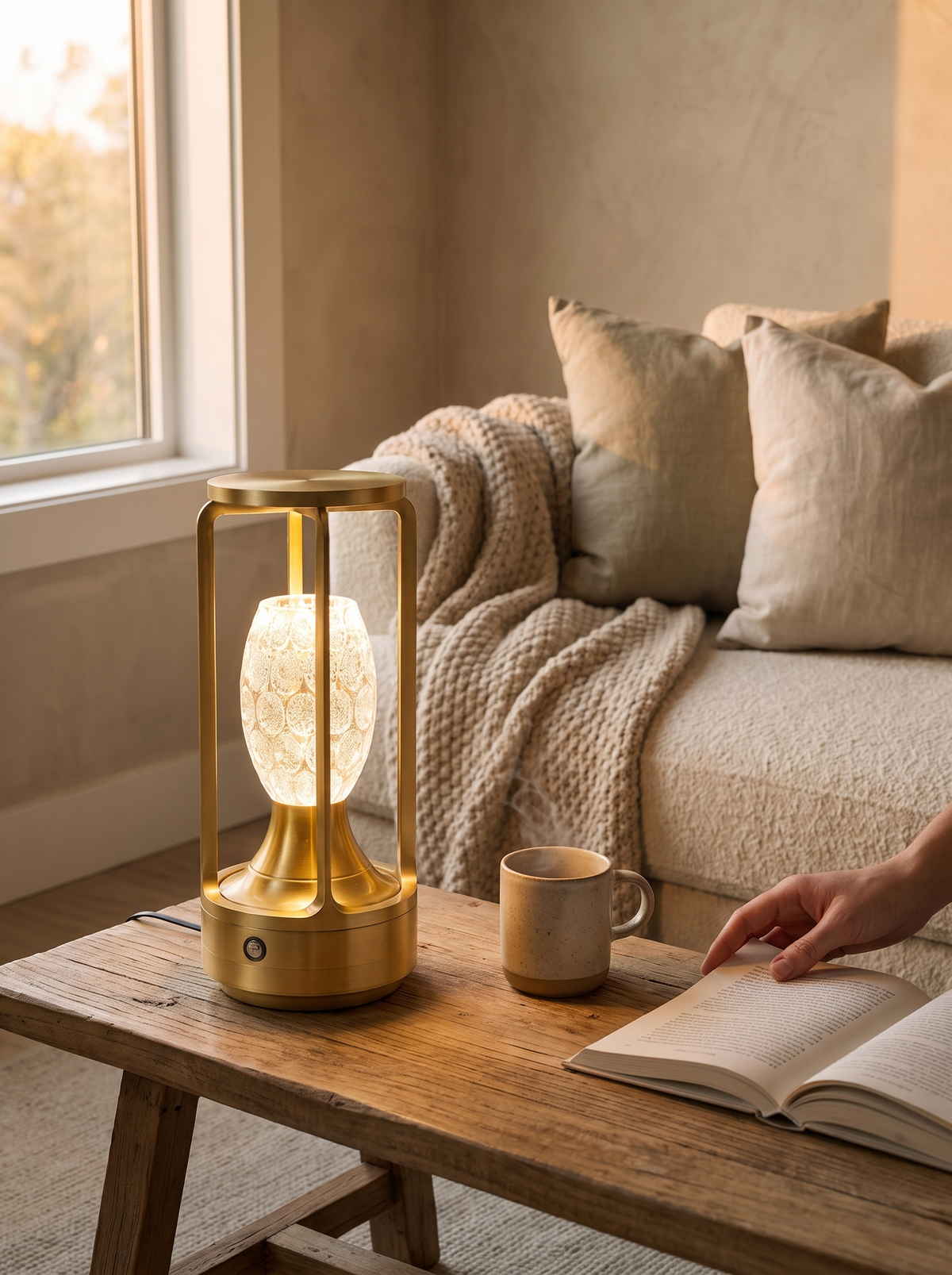 Aluminium touch table lamp lifestyle, Light That Goes With You
