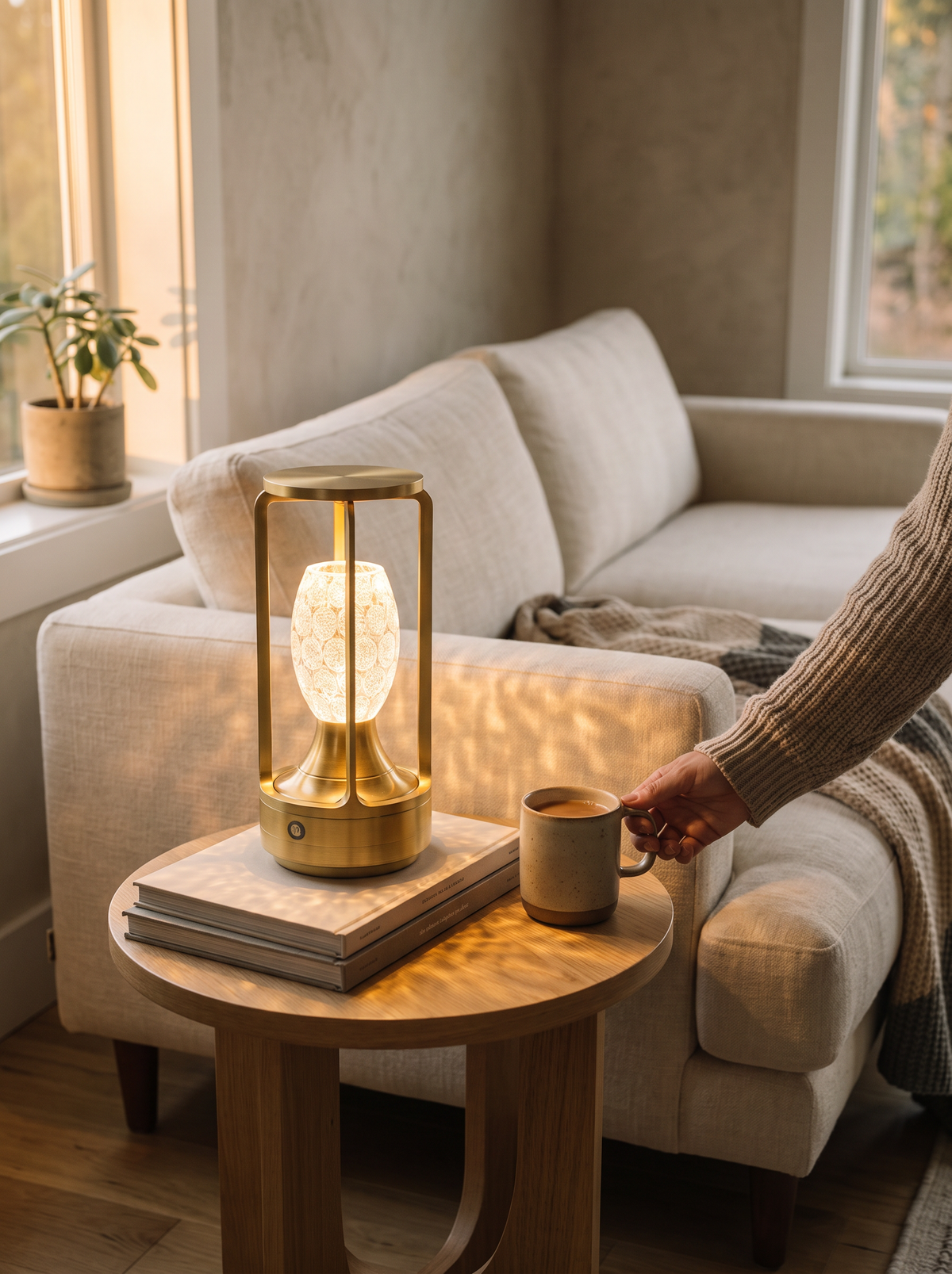 Aluminium touch table lamp lifestyle, Modern Metal, Timeless Look