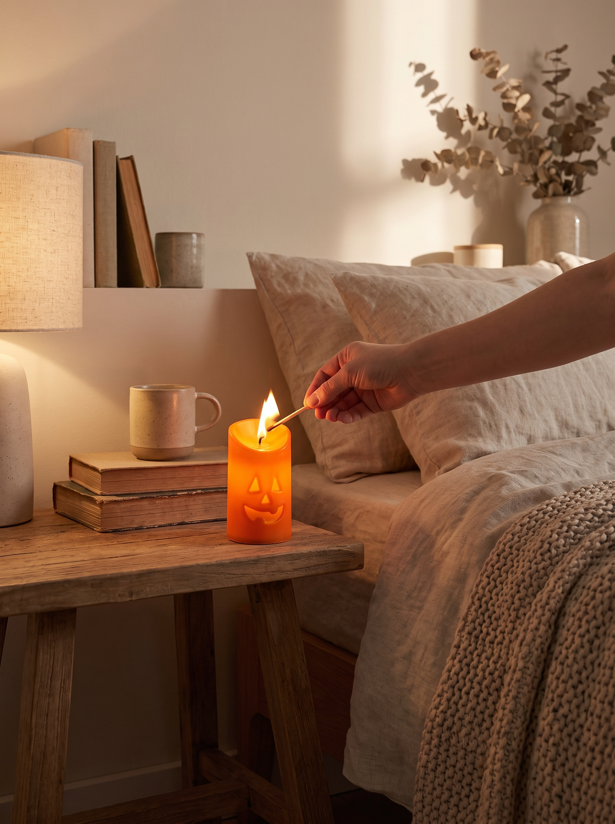 LED pumpkin candle lifestyle, Small Size, Big Mood