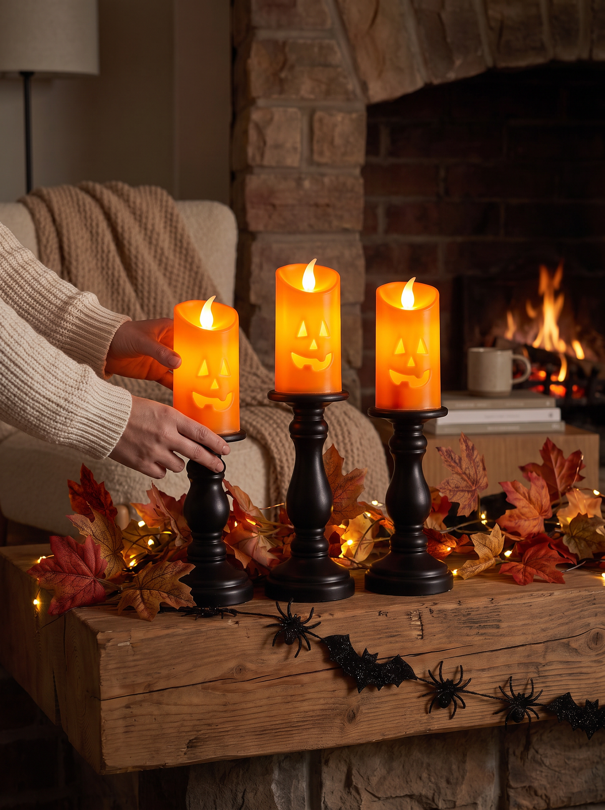 LED pumpkin candle lifestyle, The Glow of Halloween