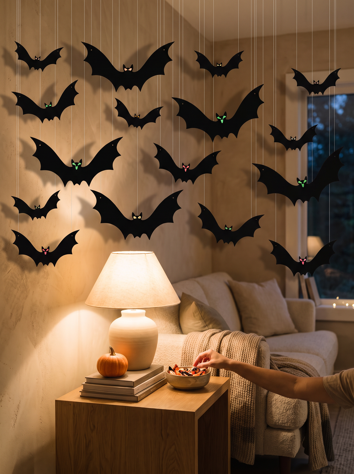 Hanging bat decoration lifestyle, Bright and Bold
