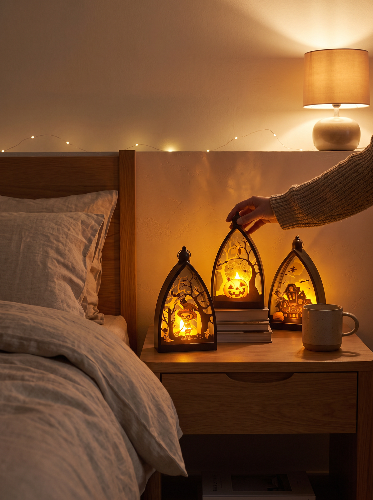 Halloween LED lantern lifestyle, Light Enough to Move Anywhere